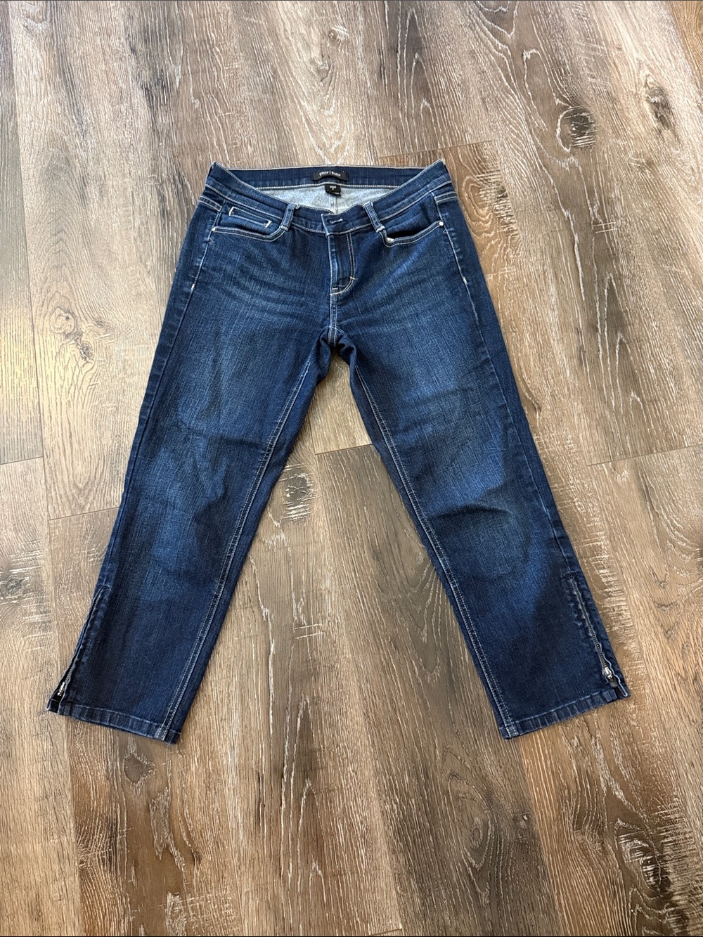 White House Black Market Dark Blue Cropped Stretch Jeans